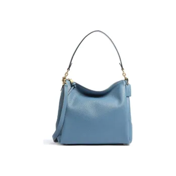 COACH Shay Cow Leather Shoulder Bag Crossbody Bag Handbag Large Size Women's Blue