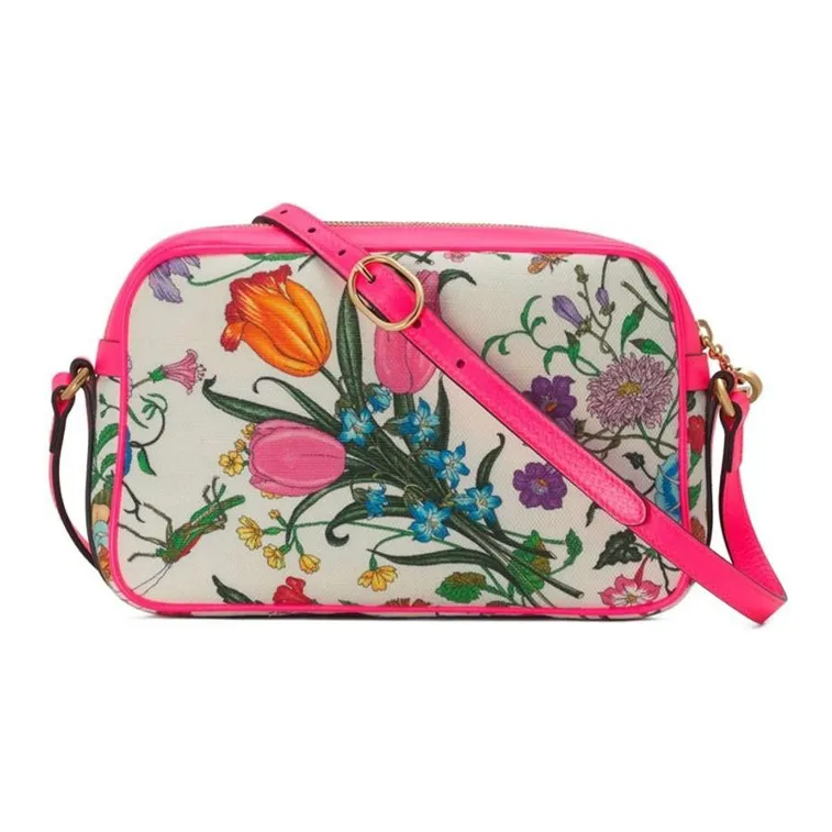 GUCCI Canvas With Leather Crossbody Bag, Shoulder Bag Women's Multicolor-1