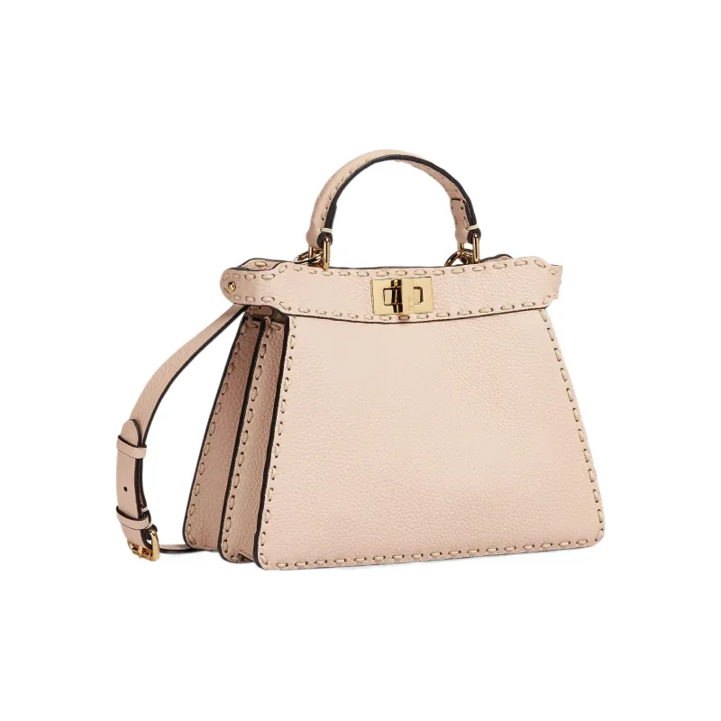 FENDI Peekaboo ISeeU Cow Leather Shoulder Bag, Crossbody Bag, Handbag Small Size Women's Pink-2
