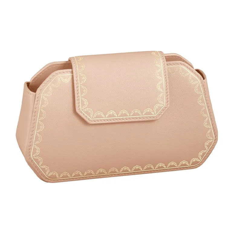 CARTIER GUIRLANDE Calfskin Shoulder Bag Crossbody Bag Extra Mini Women's Beige Pink-3