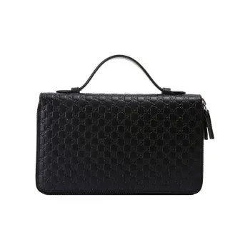 GUCCI Leather Wallet, Handbag, Clutch Regular Men's Black