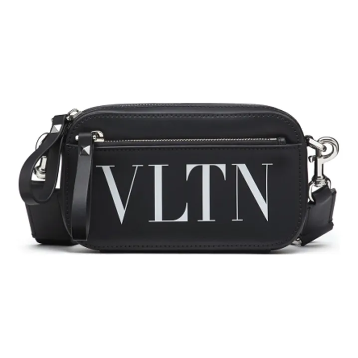 Valentino Cow Leather Shoulder Bag, Crossbody Bag, Sling Bag, Fanny Pack Trumpets Men's Black-0