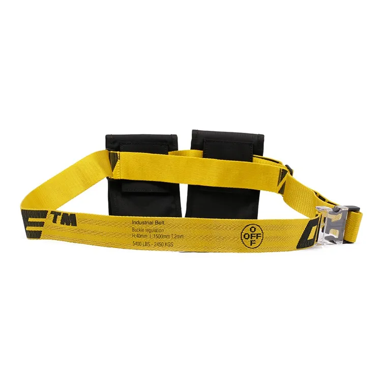OFF WHITE Classic Industrial Two Pocket Belt Bag Black/Yellow-3