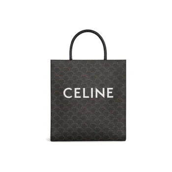 CELINE Canvas Cow Leather Patchwork Tote Bag Shopping Bag Shoulder Bag Crossbody Bag Handbags Medium Size Unisex Black