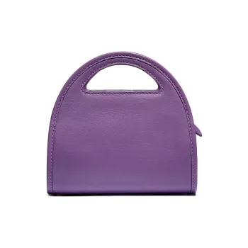 COACH Half Moon Leather Shoulder Bag Crossbody Bag Mini Women's Taro Purple