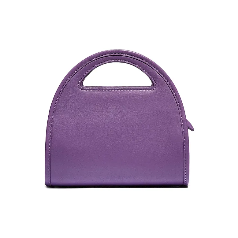 COACH Half Moon Leather Shoulder Bag Crossbody Bag Mini Women's Taro Purple-0