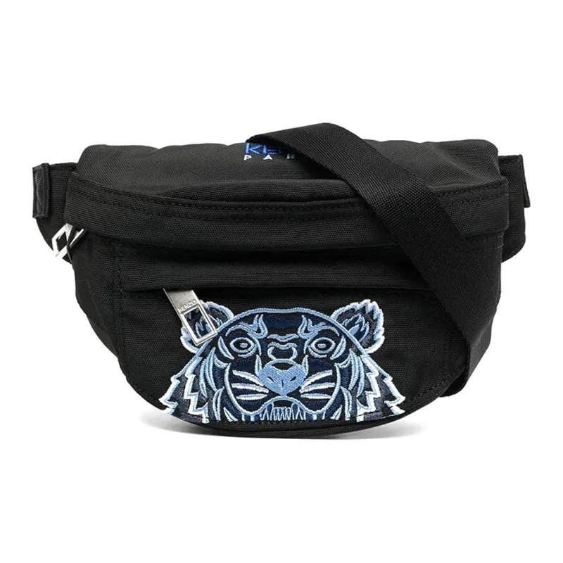 KENZO Polyester Crossbody Bags Sling Bags Small Size Men's Black Blue Logo-0