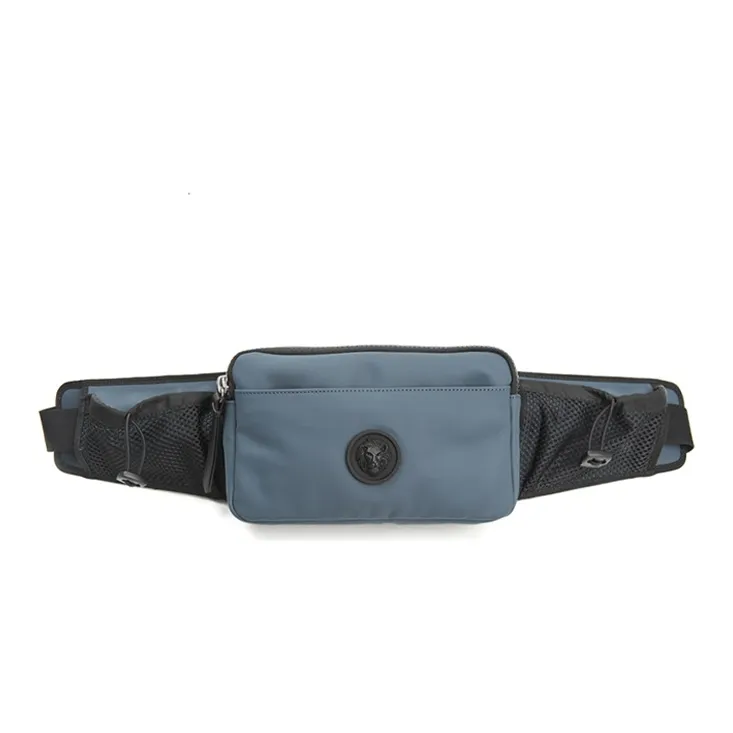 VERSACE Leather Fanny Pack Unisex Dark Blue-0