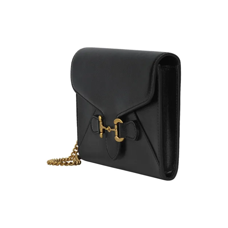 GUCCI Horsebit 1955 Leather Handheld Shoulder Bag Crossbody Bag Women's Black-1
