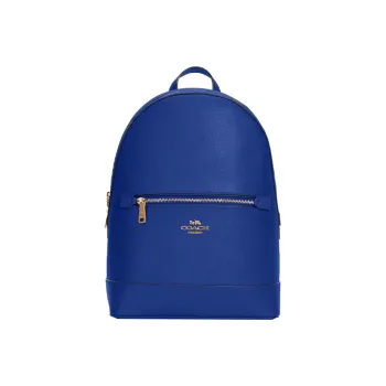 COACH Kenley Grained Leather Backpack Medium Size Women's Royal Blue