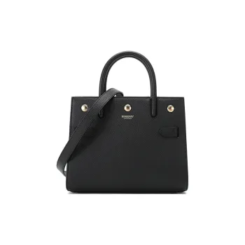 Burberry Cow Leather Handbag, Portable Crossbody Bag, Shoulder Bag Mini Women's Black