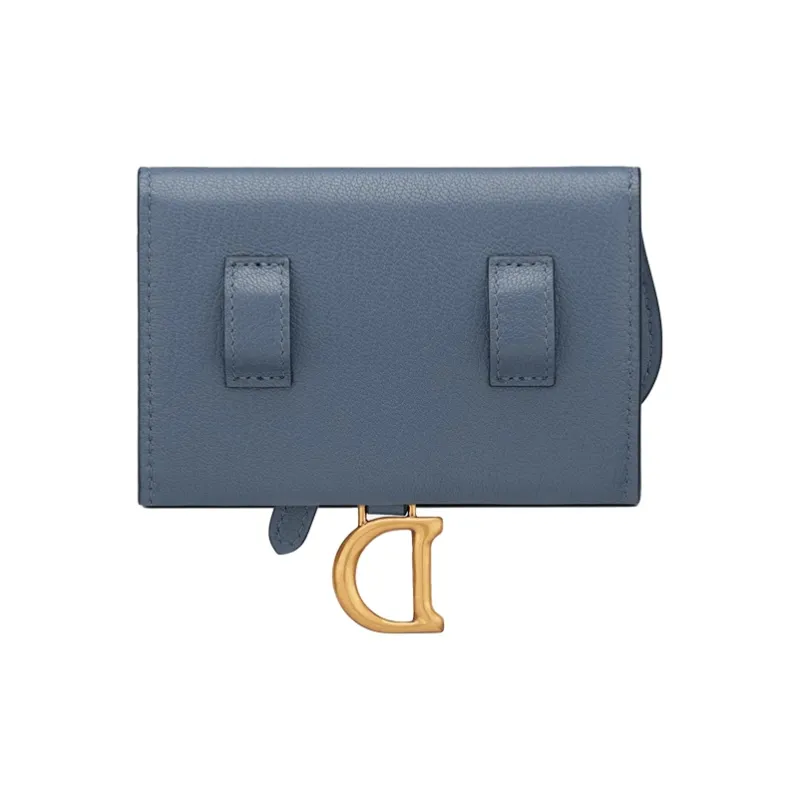 DIOR Saddle Sheepskin Saddle Bag Shoulder Bag Crossbody Bag Extra Mini Women's Dark Denim Blue-3