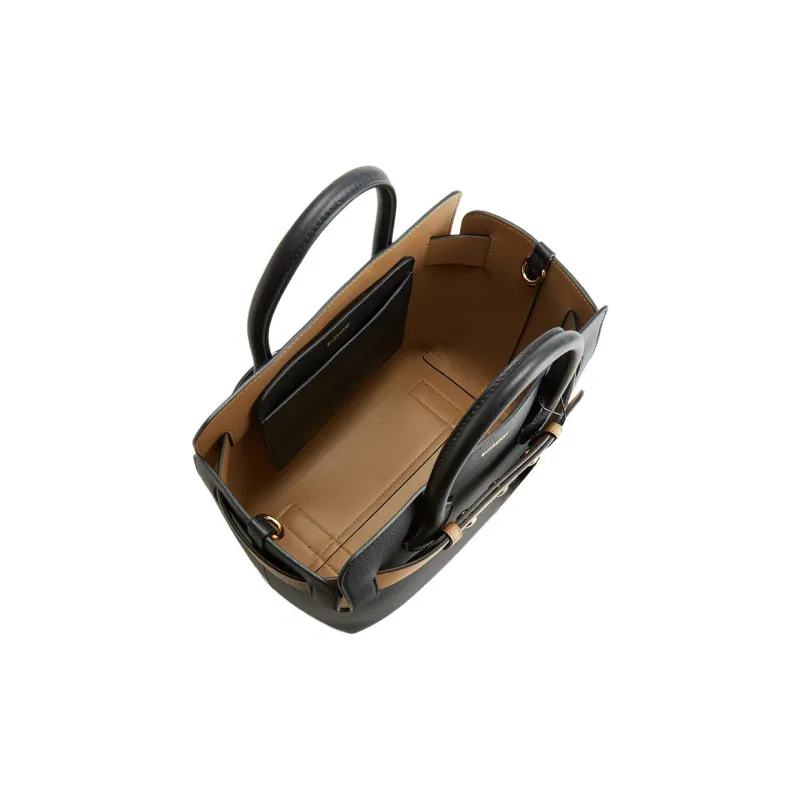 Burberry Cow Leather Belt Bag Shoulder Handbag Regular Women's Black-4