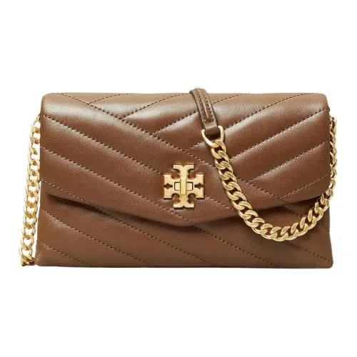 TORY BURCH Kira Sheepskin Quilting Twill One Shoulder Chain Wallet Crossbody Bag Mini Women's Brown
