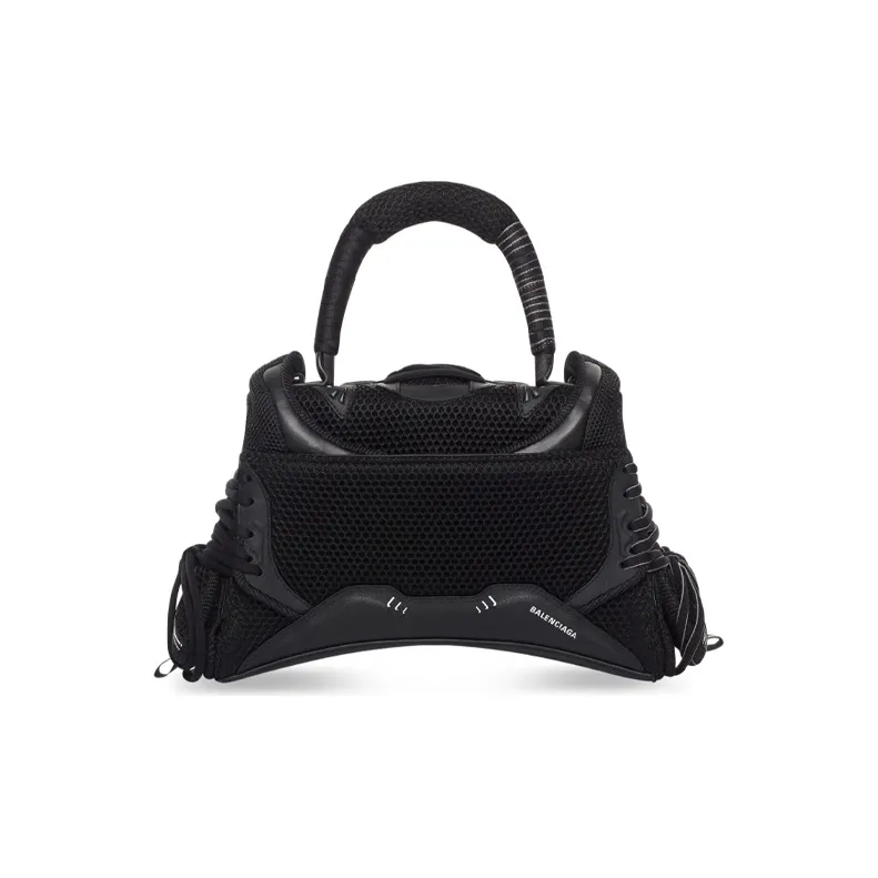 Balenciaga Hourglass Leather Hourglass Bag, Handbag, Shoulder Bag, Crossbody Bag Trumpets Women's Black-2