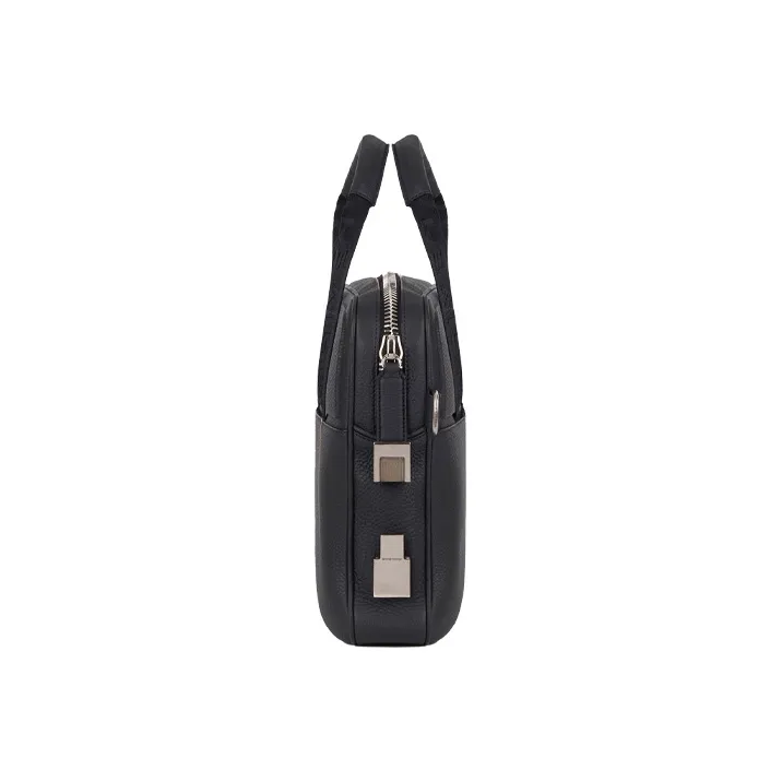 GIVENCHY Grained Leather Briefcases Handbags Men's Black-3