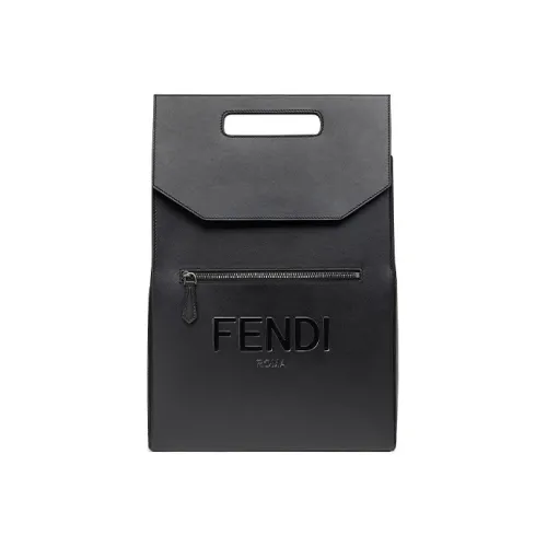 FENDI Calfskin Handbag Backpack Men's Black