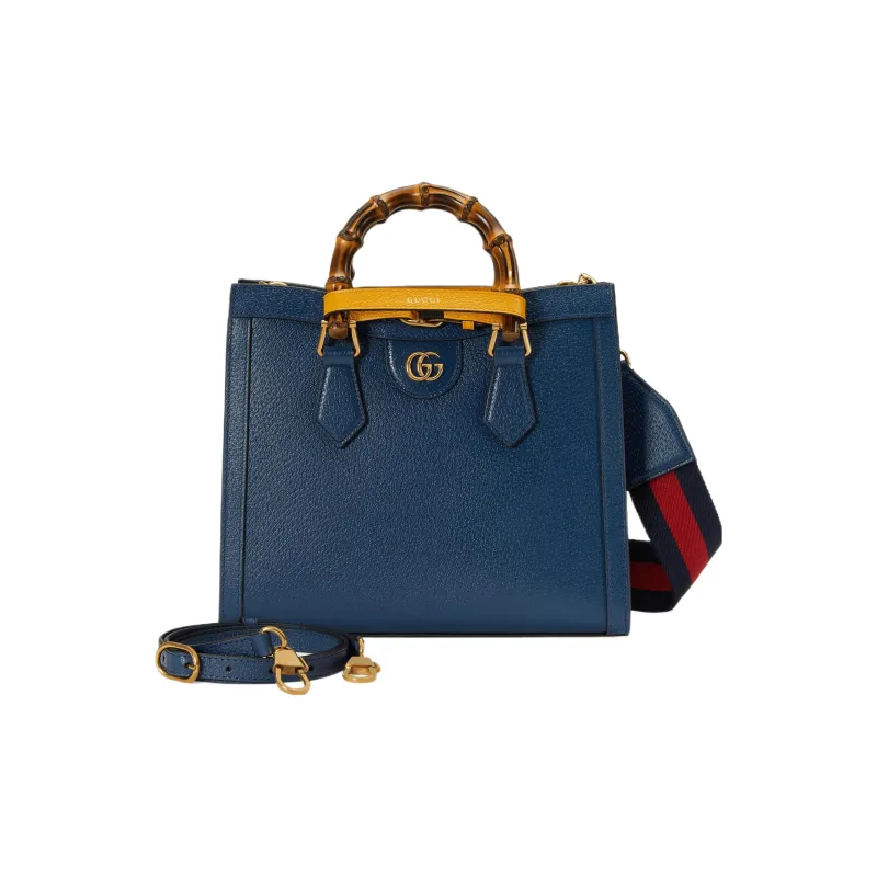 GUCCI Diana Leather Tote Bag, Shopping Bag, Shoulder Bag, Crossbody Bag, Handbag Small Size Women's Blue-1