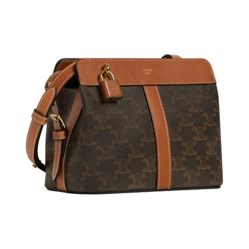 CELINE Cow Leather Handbags Shoulder Bag Crossbody Bag Women's Tawny-1