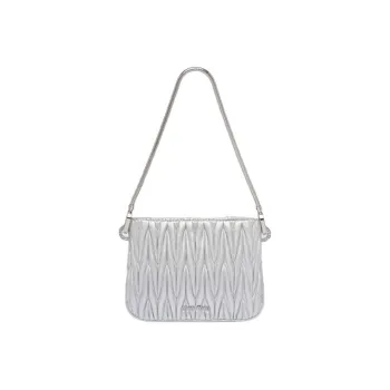 MIU MIU Maritime SASSY Soft Sheep Leather Shoulder Bag, Handbag, Shoulder Bag Women's Silver