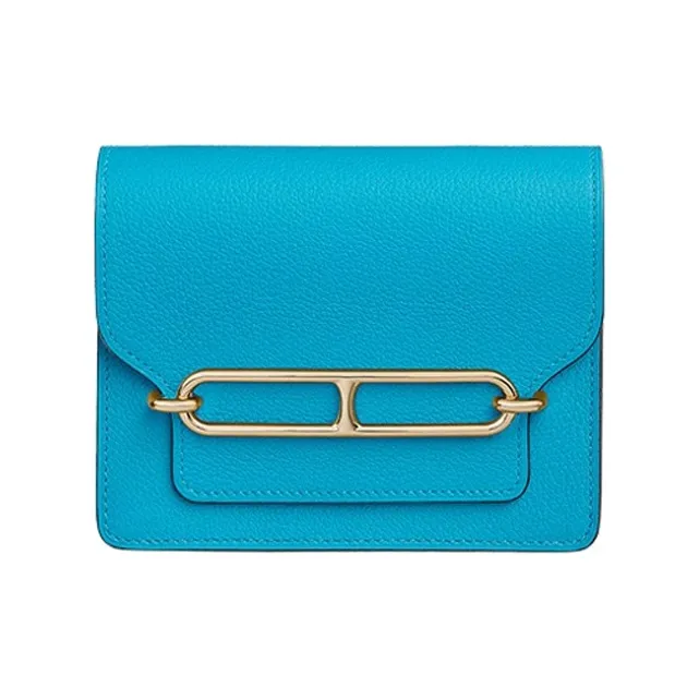 HERMES Evercolor Calfskin Detachable Coin Purse Sling Bag One Shoulder Crossbody Fanny Pack Women's Blue-0