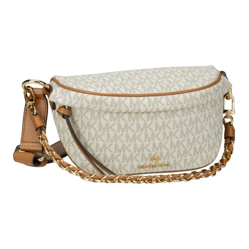MICHAEL KORS Slater Cow Leather Shoulder Bag Women's Beige-1