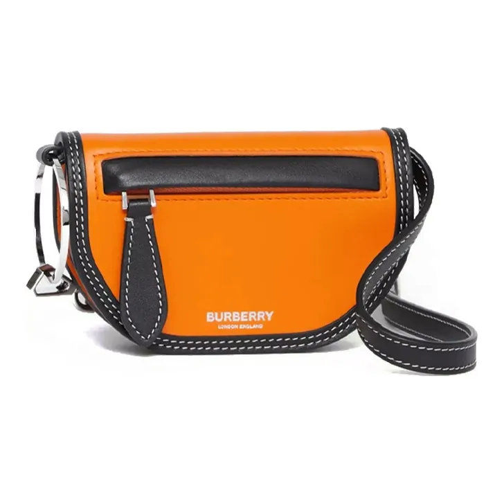 Burberry Cow Leather Arlia Crescent Bag Handbag, Shoulder Bag, Crossbody Bag Card Holder Unisex Deep Orange-2