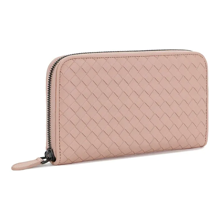 Bottega Veneta Leather Wallet Women's Pink-1