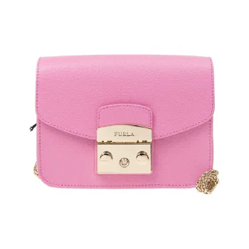 Furla Metropolis Collection Cow Leather Small Square Bag Crossbody Bags Mini Women's Orchid Pink