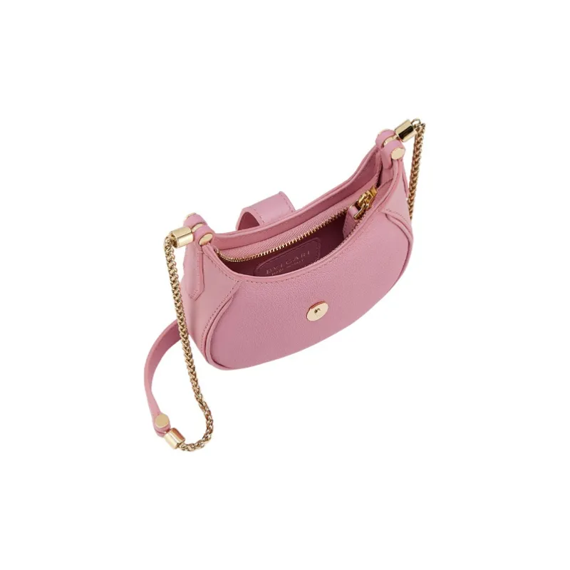 BVLGARI Serpenti Ellipse Cow Leather Shoulder Bag Crossbody Bag Mini Women's Flamingo Quartz Pink-1