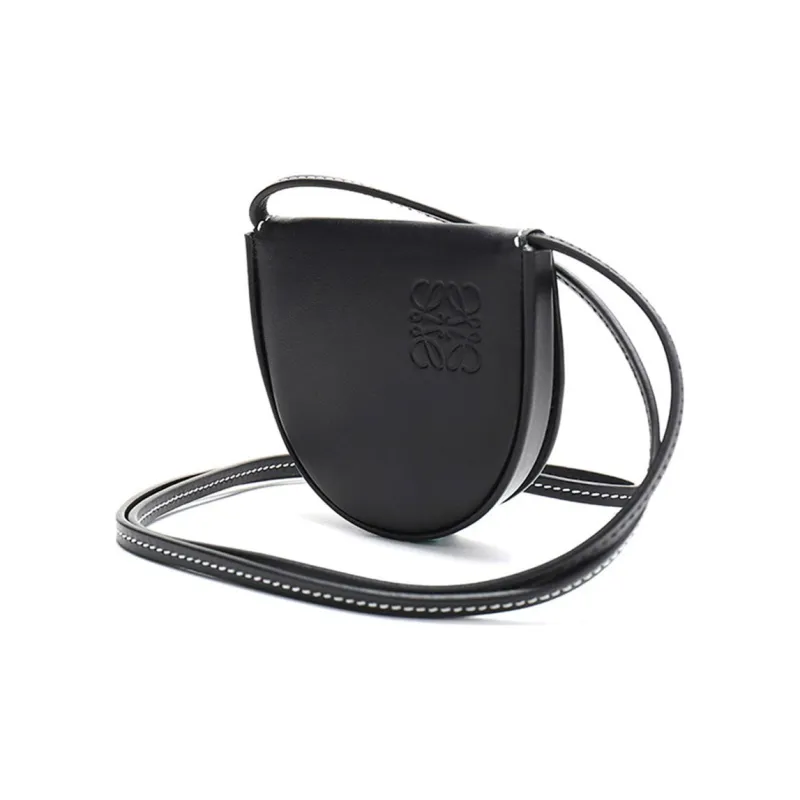 LOEWE Heel Cow Leather Horseshoe Bag, Shoulder Bag Mini Women's Black-1