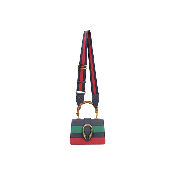 GUCCI Dionysus Multicolor Leather Shoulder Bag Crossbody Bag Handbag Mini Women's Dark Blue/Green/Red-3