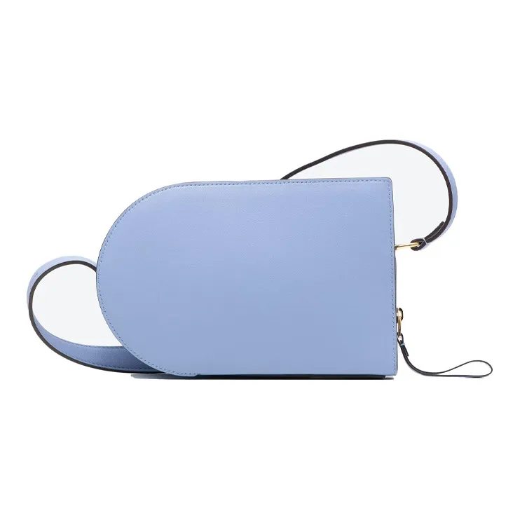 Delvau Pin Grain Calfskin Clutch, Shoulder Bag, Crossbody Bag Women's Cornflower Blue-2