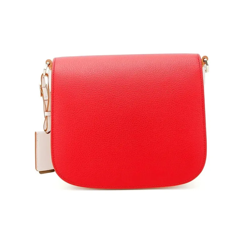 MCM Artificial Leather Portable Crossbody Bag, Shoulder Bag Women's Red & Beige-1
