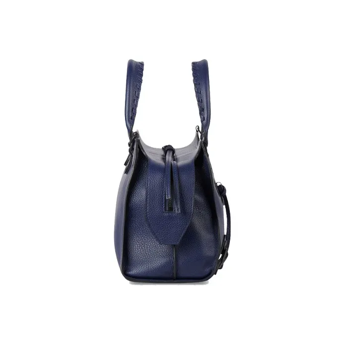 Balenciaga Grained Calfskin Handbag Women's Dark Blue-3