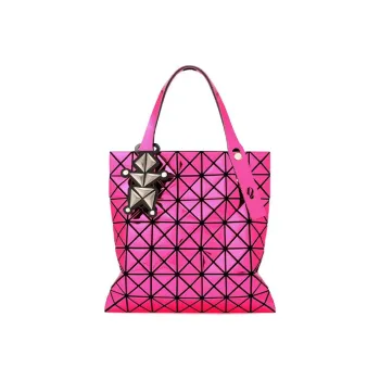 ISSEY MIYAKE Platinum Polyurethane One Shoulder Handbags Women's Rose Red