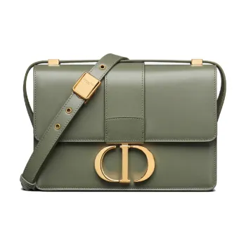 DIOR 30 Montaigne Collection Smooth Cow Leather Box Bag, Shoulder Bag, Crossbody Bag Women's Pine Green Color