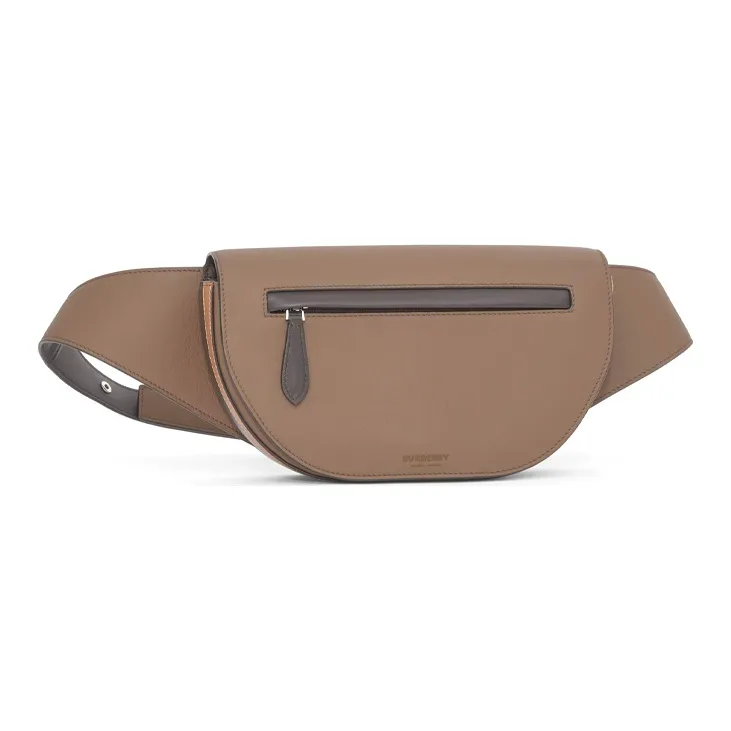Burberry Olympia Cow Leather Crescent Bag Sling Bag Crossbody Bag Fanny Pack Men's Umber-1
