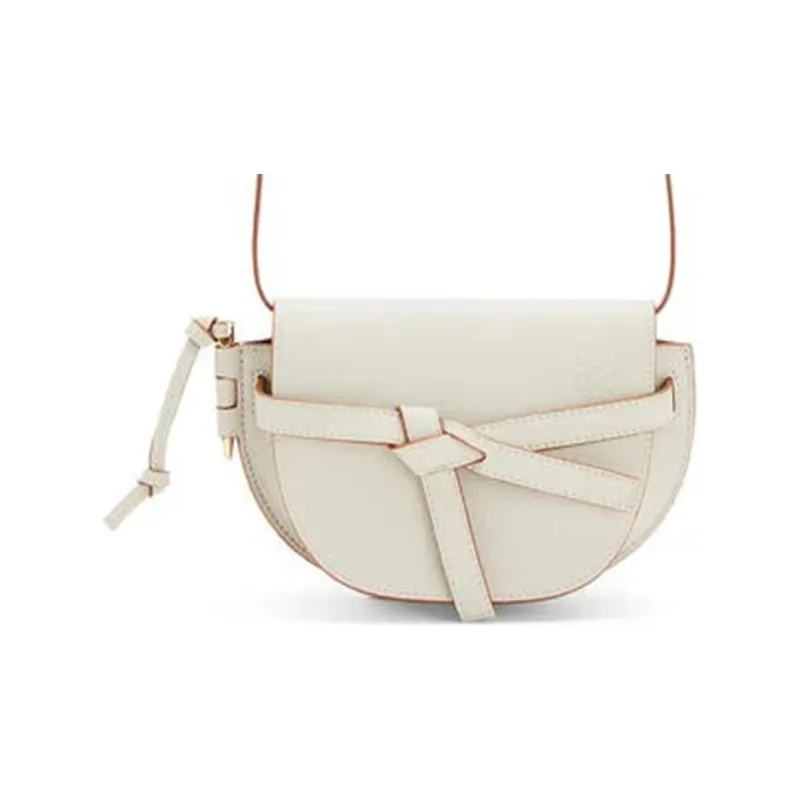 LOEWE Gate Cotton One Shoulder Handbag Crossbody Bag Mini Women's White-4