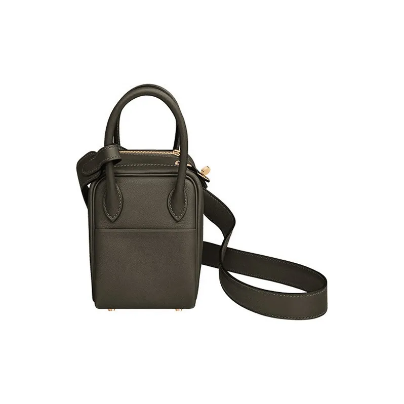 HERMES Lindy Swift Leather Handbag Shoulder Bag Crossbody Bag Mini Women's G8 Vert Maquis Forest Green-1
