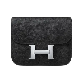 HERMES Constance Slim Epsom Leather Handheld Wallets Fanny Pack Women's Noir Black