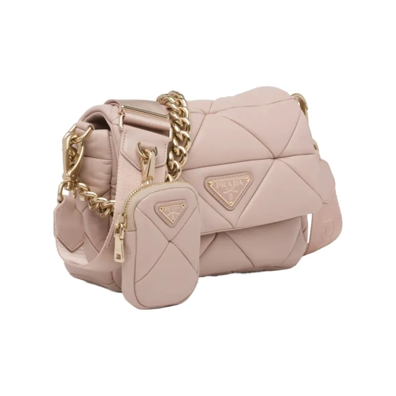 PRADA Soft Sheep Leather Handbag Shoulder Bag Women's Pink-1