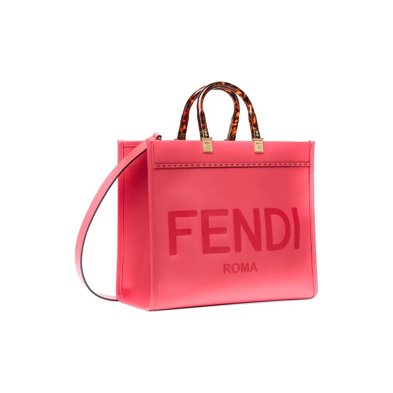 FENDI Sunshine Cow Leather Handbag Medium Size Women's Fuchsia-1