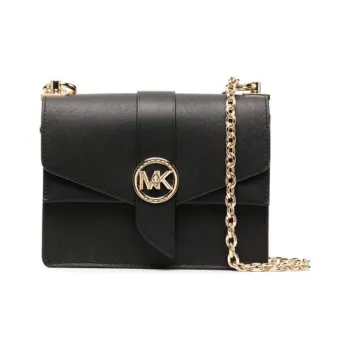 MICHAEL KORS Greenwich Saffiano Leather Envelope Bag Shoulder Bag Crossbody Bag Women's Black