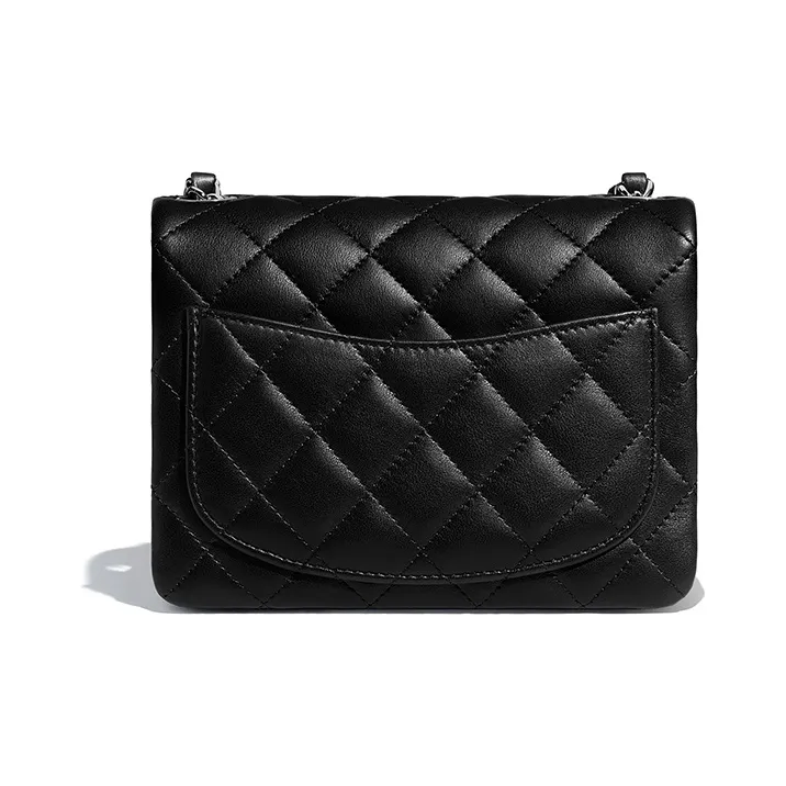 CHANEL Classic Flap CF Lambskin Mini Square Flap Bag, Crossbody Bag, Shoulder Bag Mini Women's Black-4