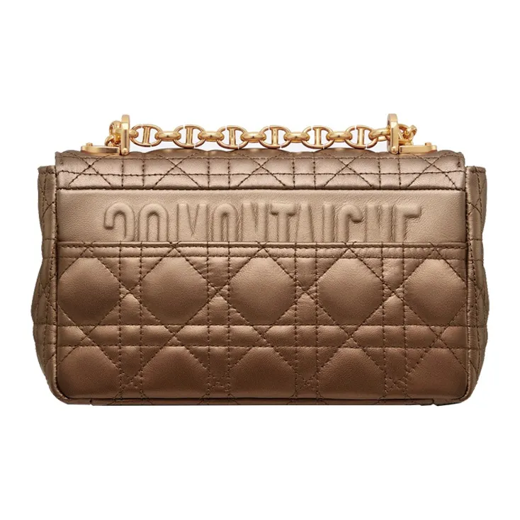 DIOR Lambskin Shoulder Bag Crossbody Bag Small Size Women's Metal Pink-4