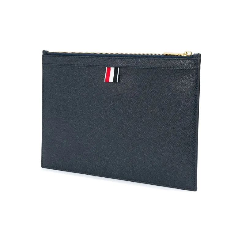 THOM BROWNE· Cow Leather Clutch Unisex Blue-1