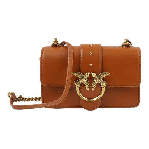 PINKO SIMPLY Cow Leather Flying Bird Swallow Bag Shoulder Bag Crossbody Bag Mini Women's Brown