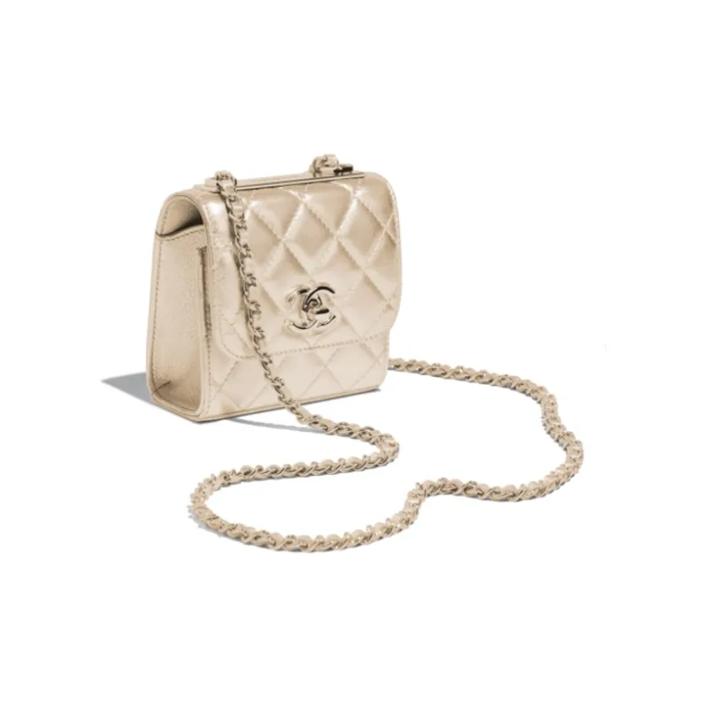 CHANEL Trendy CcWOC Metal Sheepskin Chain Bag, Shoulder Bag, Crossbody Bag Women's Gold-1