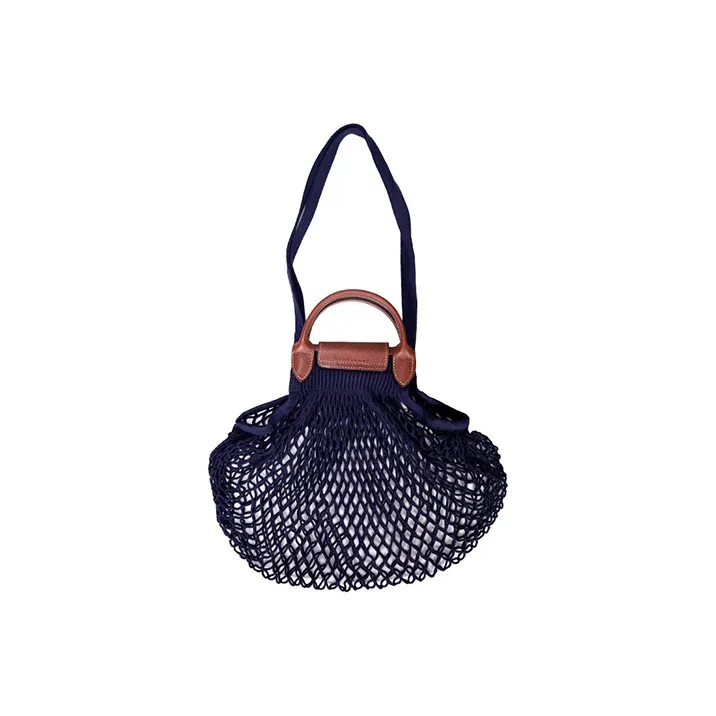 LONGCHAMP Le Pliage Filet Canvas Bag With Shopping Mesh Pocket Regular Women's Marine Blue-1